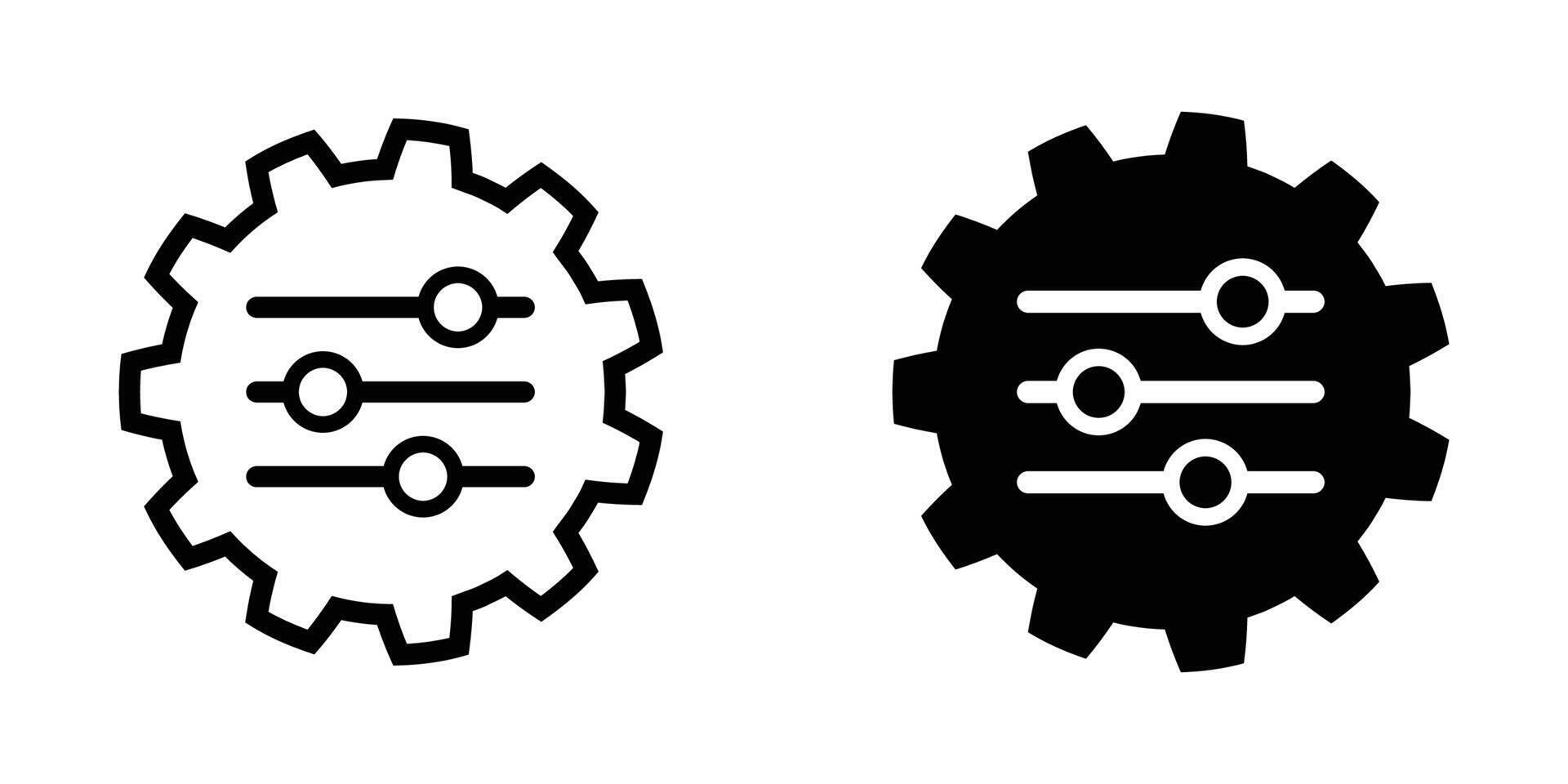 Settings Gear Icon Black and White Vectors Graphic, Technical Configuration, System Adjustment, Options Control, Engineering, Mechanism, Parameter Tuning, Software Interface, User Settings, Gearwheel.