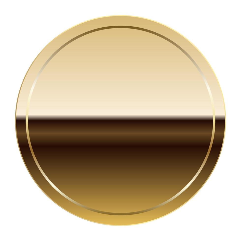 Golden glossy mirror medal for sport vector