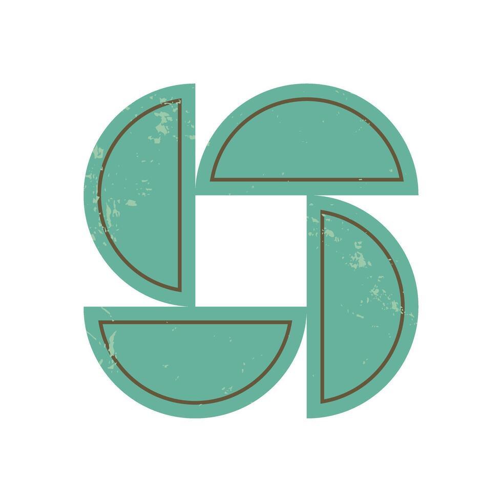 Brutalist abstract shape. Geometric figure with grunge texture. Minimalist icon and symbol, flat style with y2k aesthetics, perfect for modern art or contemporary graphic projects. vector