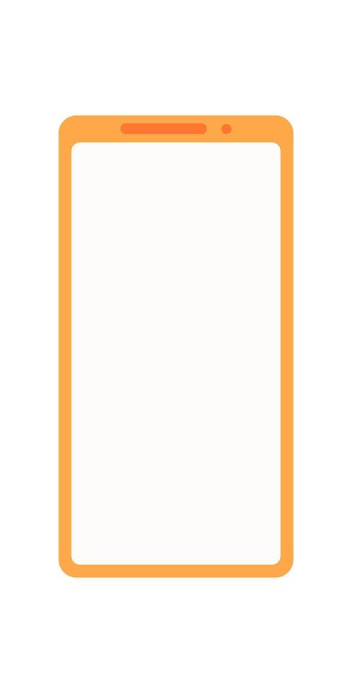 A smartphone device with an empty screen for templates. A mobile phone with a minimalistic design, ideal for application showcases or digital content. This isolated format allows versatile usage vector