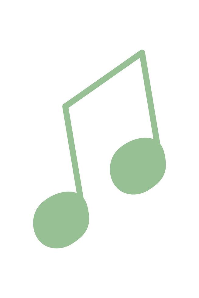 Flat digital music note illustration. Simple music note symbol representing audio content. Context of mobile app usage, cool style enhances digital media projects. vector