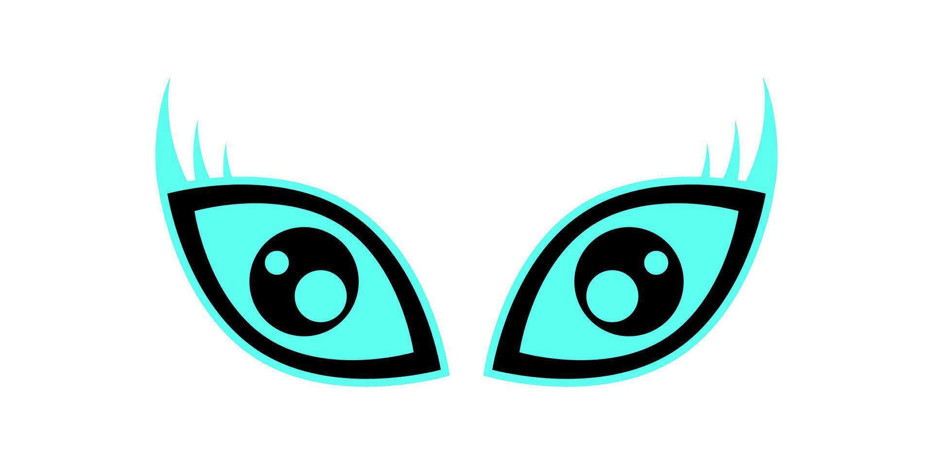 Y2K abstract eyes Shape. Modern symbol of fun character. Retro design element, flat aesthetic, trendy usage in streetwear and decoration. vector