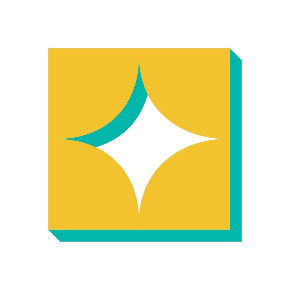 Brutalist star shape icon. Bold abstract figure with flat design. Unique geometric element creates a striking symbol, emphasizing modern brutalism and Y2K aesthetics. Ideal for contemporary graphic vector