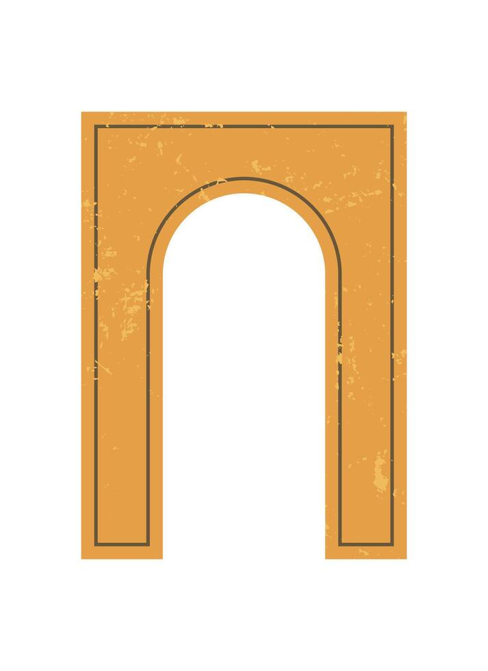 Bold Brutalist Abstract Shape. Modern icon of brutalism. Unique abstract form with grunge texture, simple yet striking. Ideal for contemporary design projects, art pieces, or decorative elements. vector