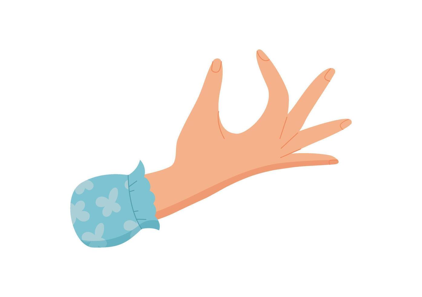 Hand gesture icon symbolizes the act of giving and receiving. This flat graphic representation illustrates a human hand in a unique gesture. Perfect for conveying concepts of exchange and vector