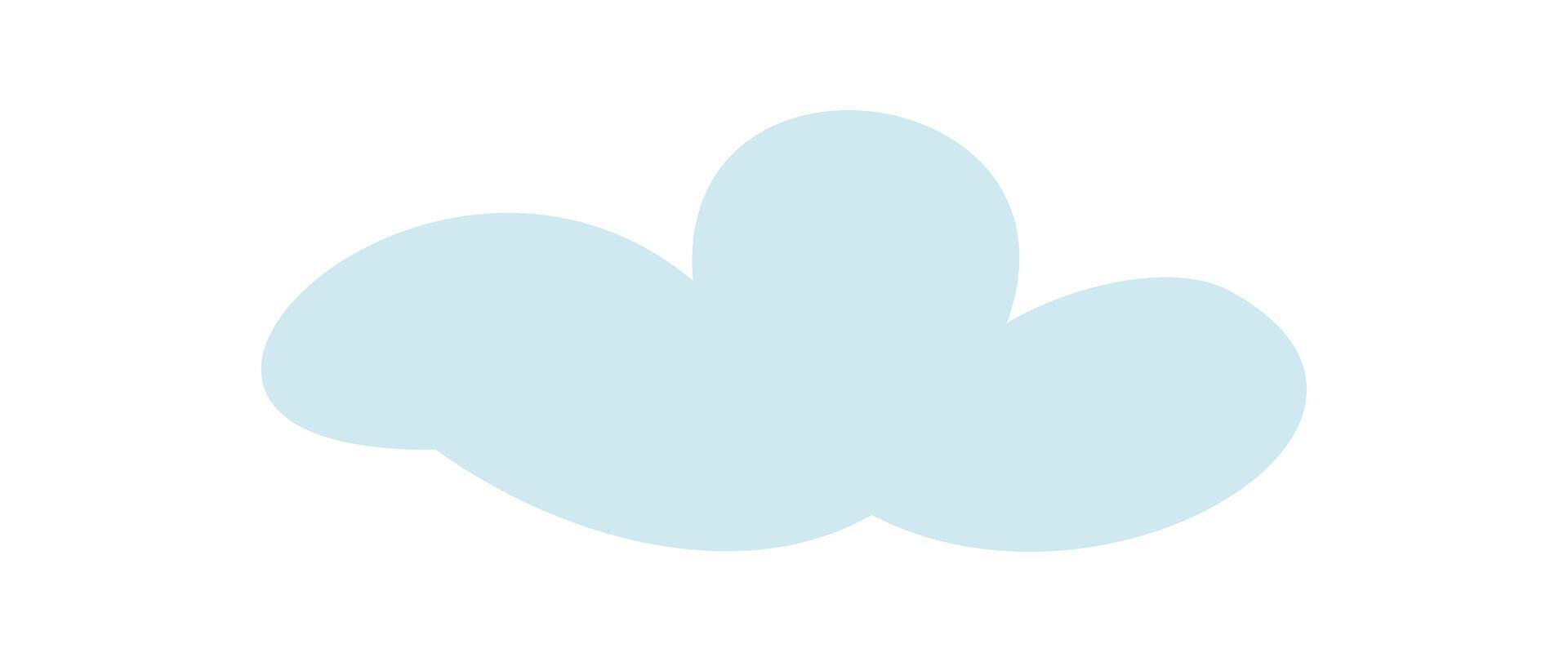 A cloud character in flat style embodies a cute and simple graphic element. This character offers a playful visual with modern appeal. This design serves as an engaging concept vector