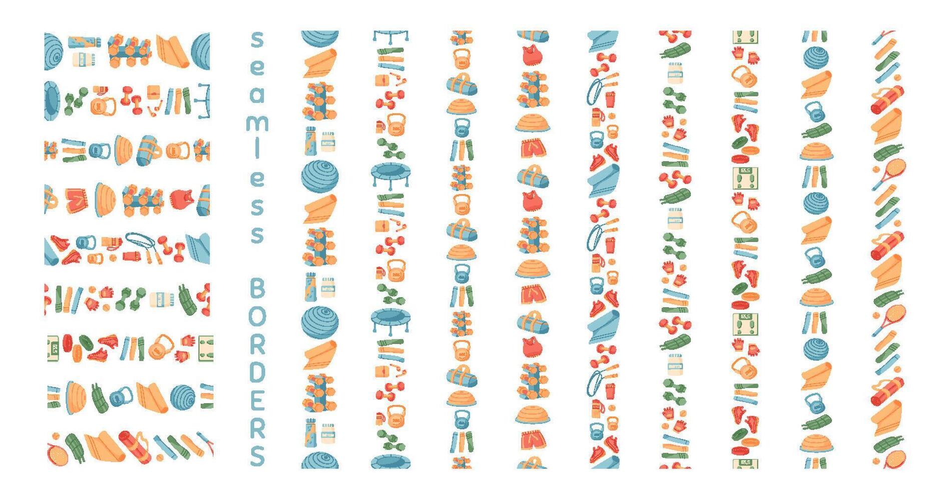 Colorful seamless borders design vector