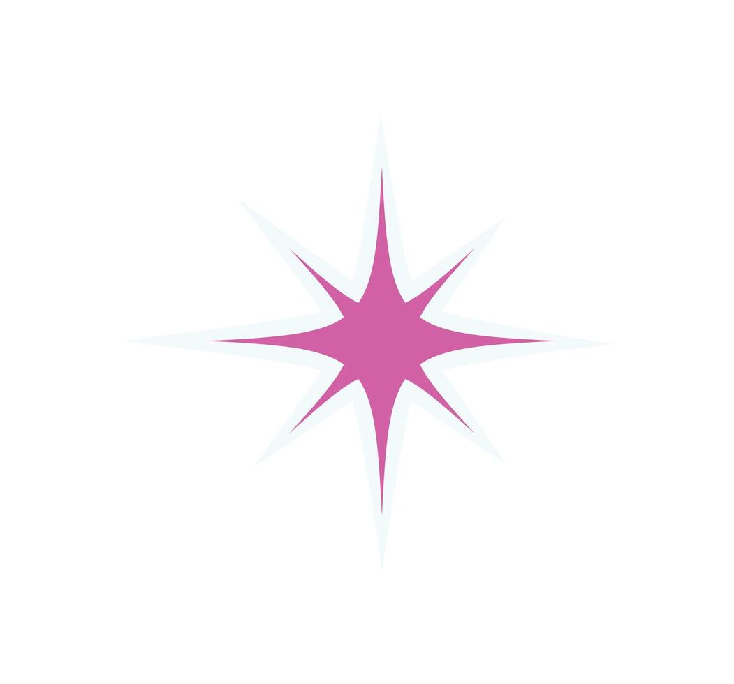 Y2K retro star sticker. Modern icon in abstract shape. This decorative element adds a touch of 90s aesthetic, ideal for various projects and creative designs. Cool graphic with a trendy vibe. vector