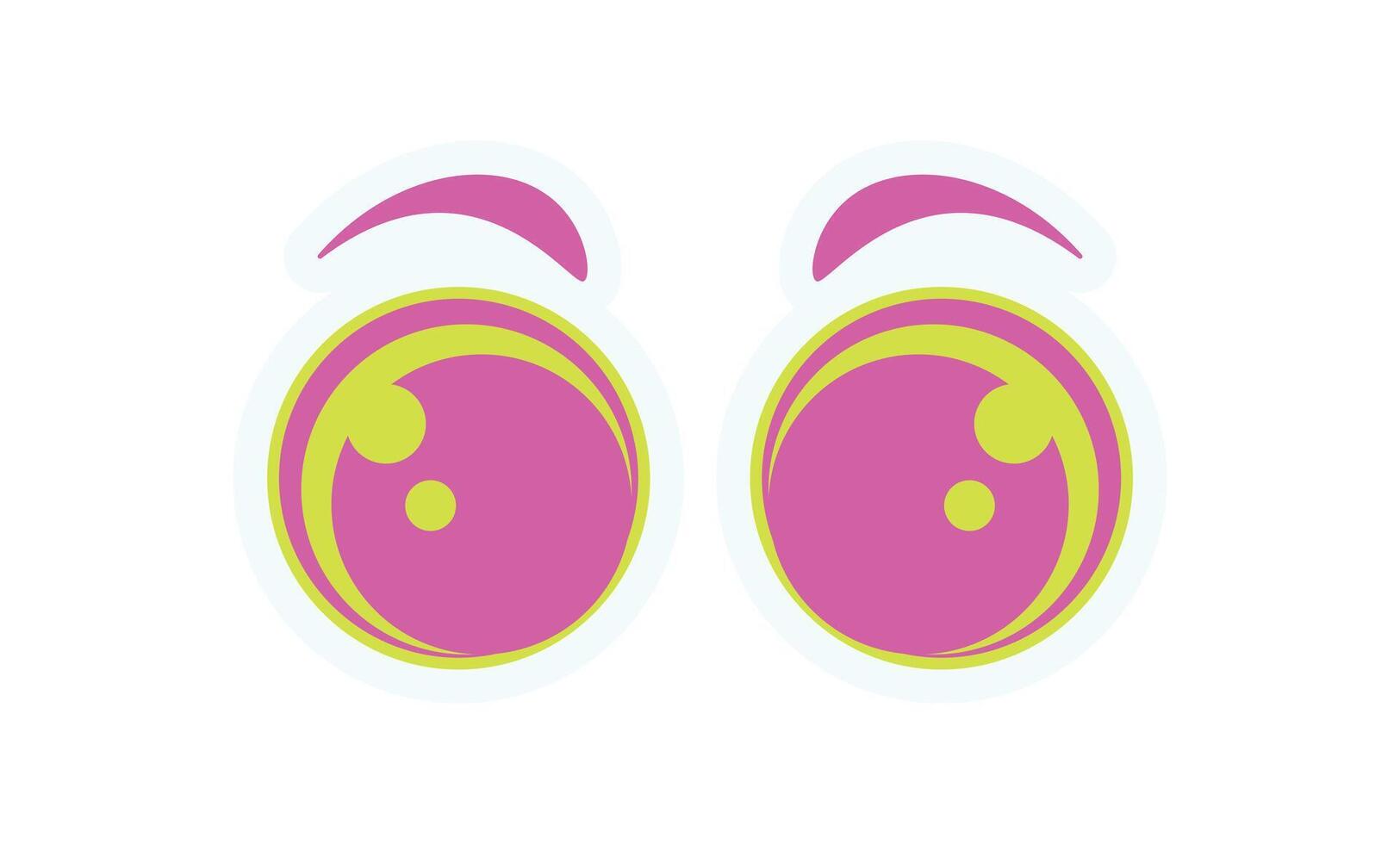 Y2K abstract eyes sticker. Fun and psychedelic eye symbol with retro elements. Modern graphic, flat design, perfect for streetwear decoration and 90s aesthetic collection. vector