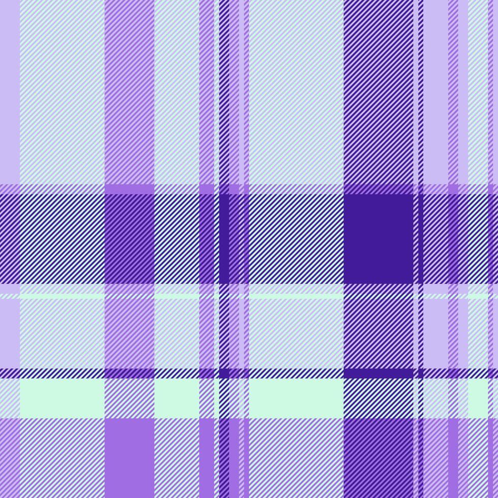 Cloth seamless plaid , stripe textile tartan texture. Cutout check background fabric pattern in light and violet colors. vector