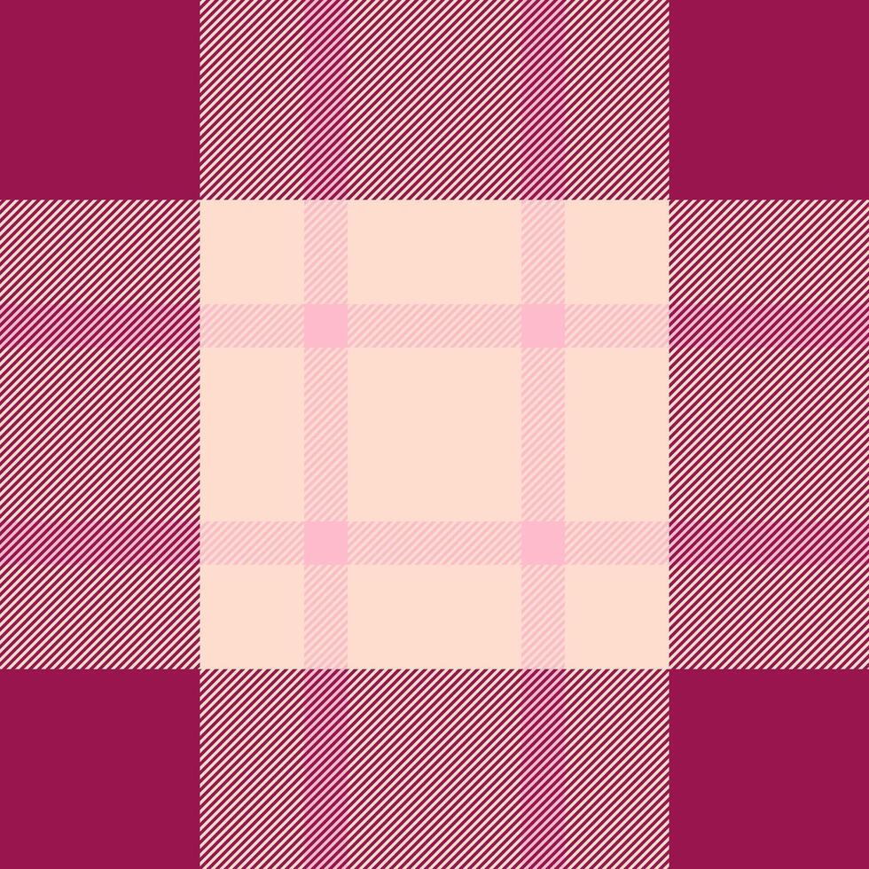 Textile pattern featuring pink and plum colored stripes creating a checkered effect. Use for backgrounds, fabric designs, or abstract compositions. Versatile style. vector