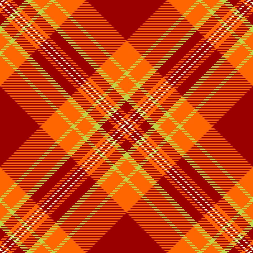 Warm plaid pattern, perfect for cozy designs. The seamless tartan texture in vibrant hues evokes tradition and comfort. Great for backgrounds or textile mockups. vector