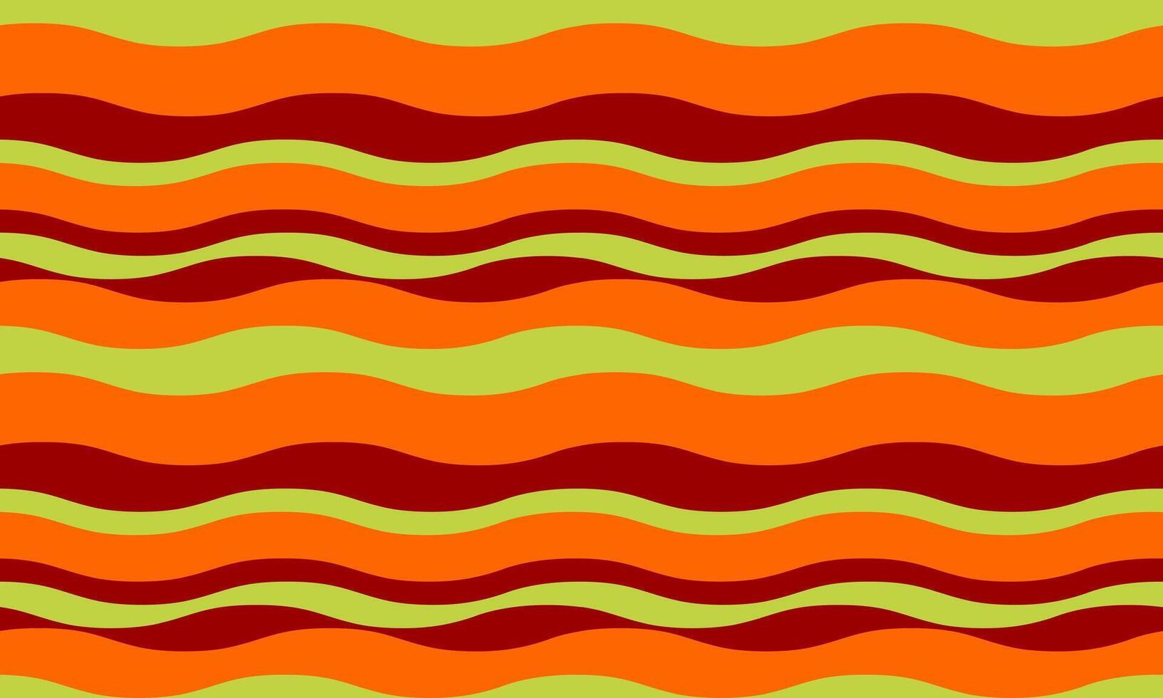 Vibrant wavy stripes in autumnal hues create a dynamic, retroinspired pattern. Perfect for textiles, website backgrounds, or any project needing a playful, energetic feel. vector