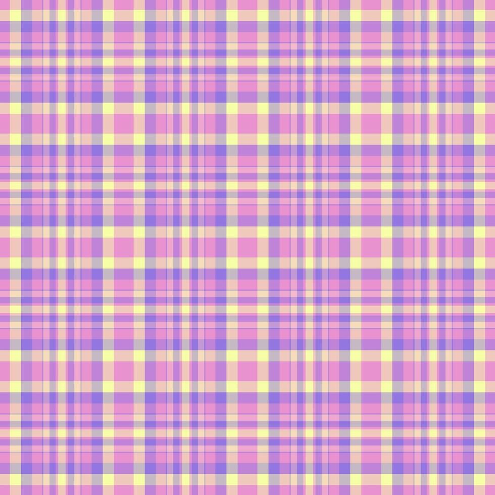 Hanukkah textile tartan seamless, regular texture fabric. Household background plaid pattern check in light and purple colors. vector