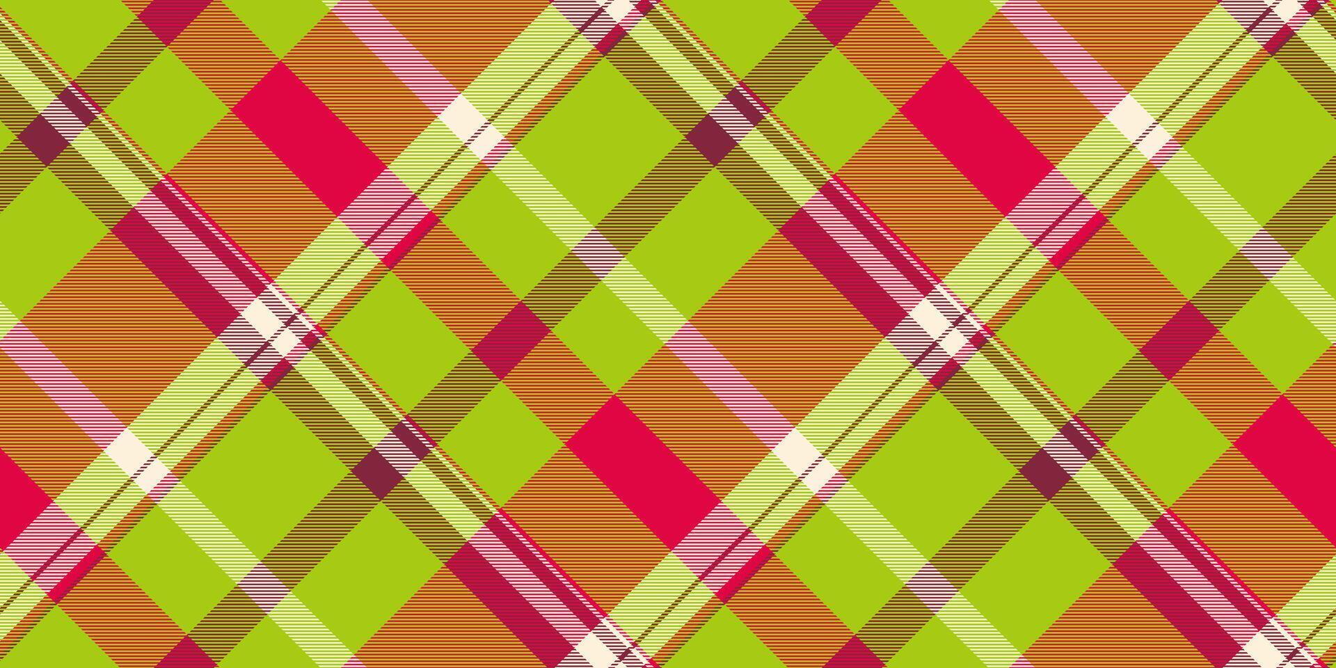Dog tooth plaid pattern textile, goose seamless background . Famous texture fabric tartan check in red and lime colors. vector