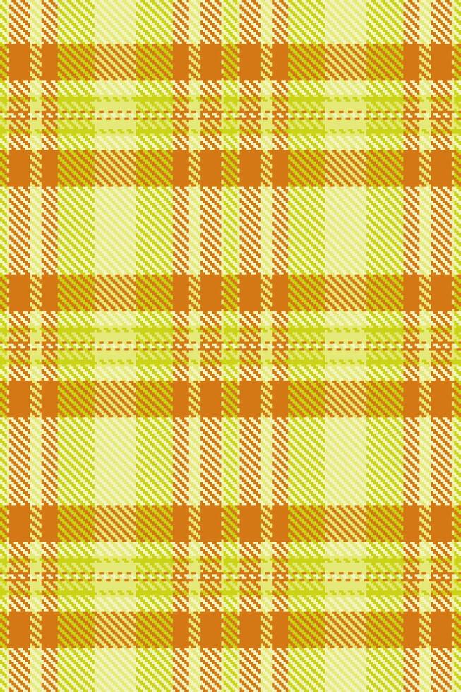 Vibrant lime and orange plaid pattern. Perfect for textile design, fashion, website backgrounds, or any project needing a cheerful, energetic, and textured aesthetic. vector