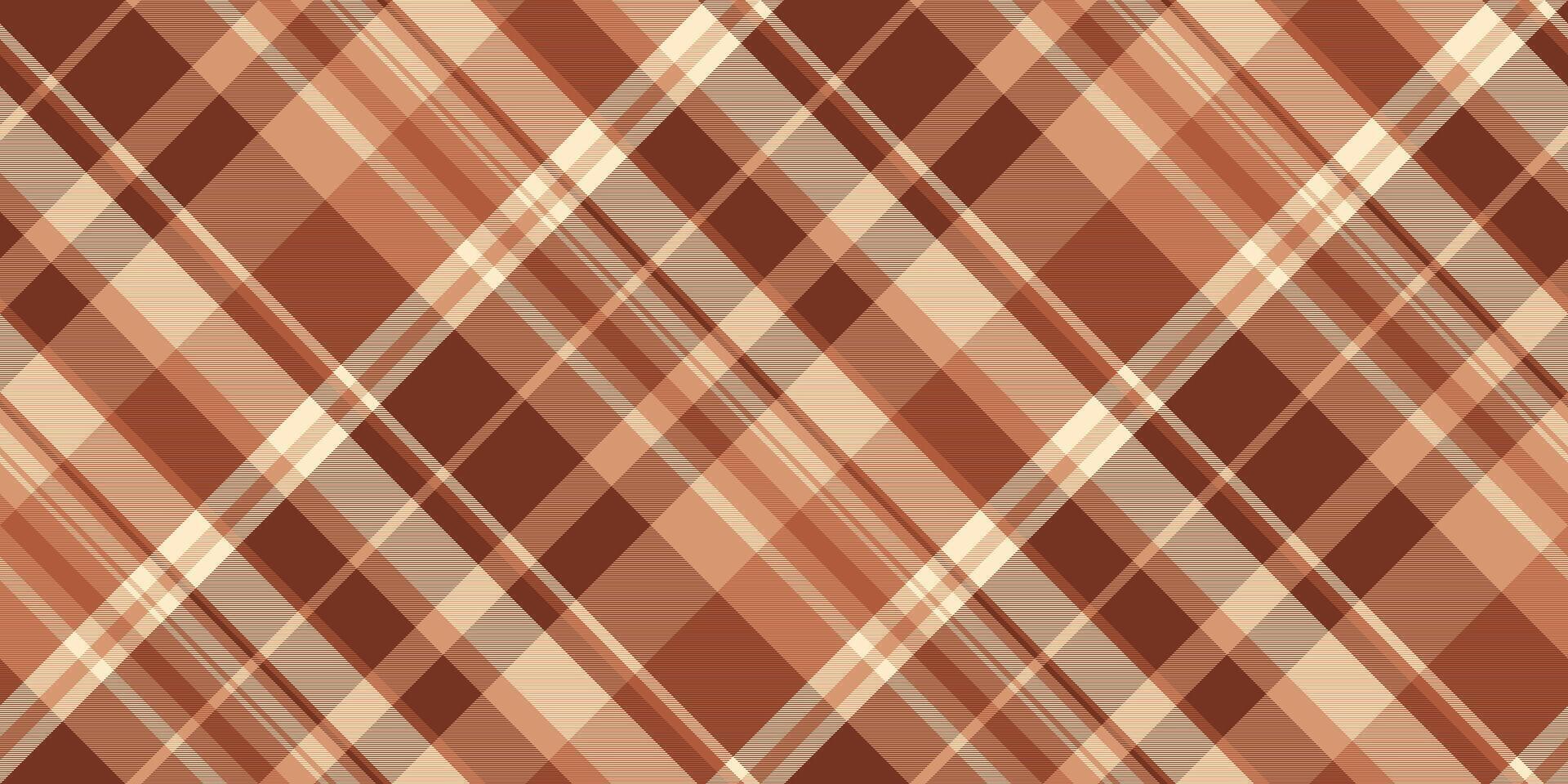 Warm plaid pattern in brown and beige. Classic tartan design. Ideal for backgrounds, textures, textiles, or autumnal themes. Versatile timeless. vector
