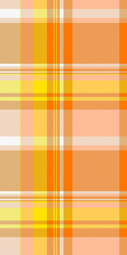 Livingroom textile plaid fabric, festival background texture check. Poster pattern tartan seamless in orange and bright colors. vector