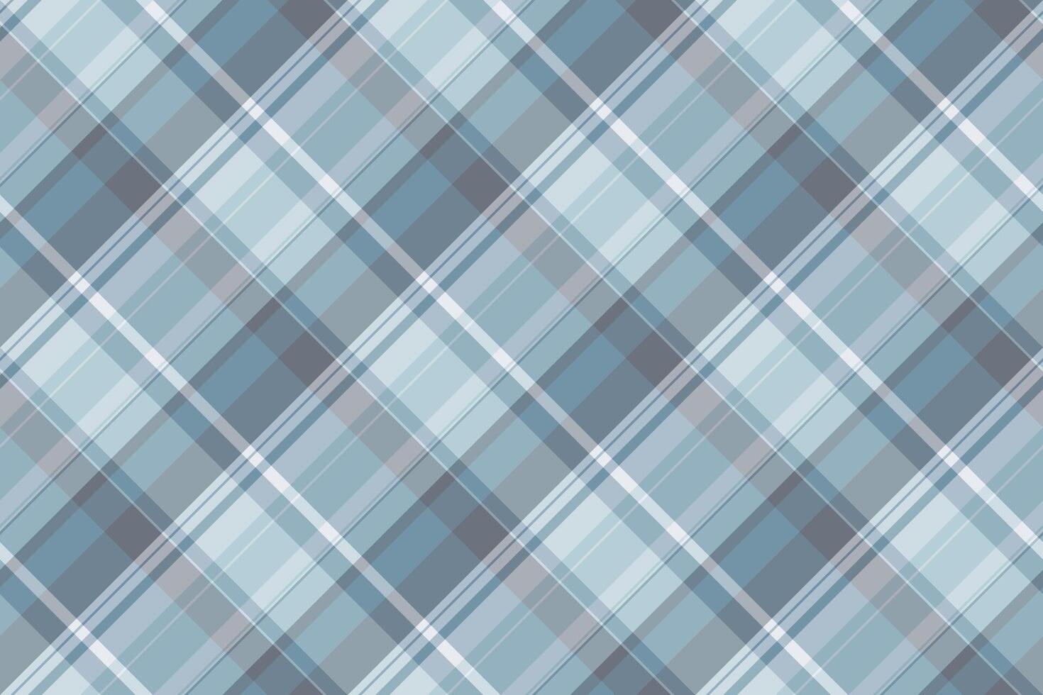 Elegant diagonal plaid pattern in cool blues and grays. Perfect for textile design, website backgrounds, or as a stylish texture overlay. vector