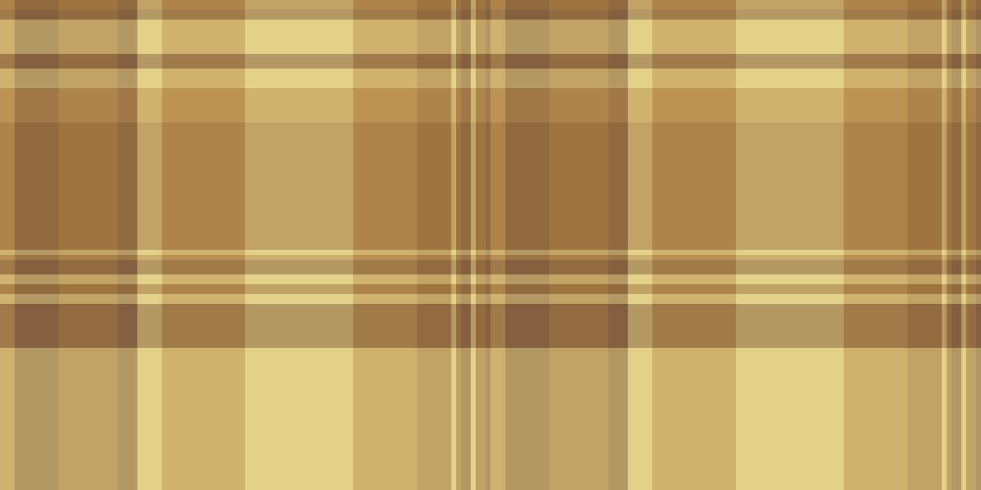 Straight fabric plaid, spring background pattern check. Summer textile tartan seamless texture in amber and orange colors. vector
