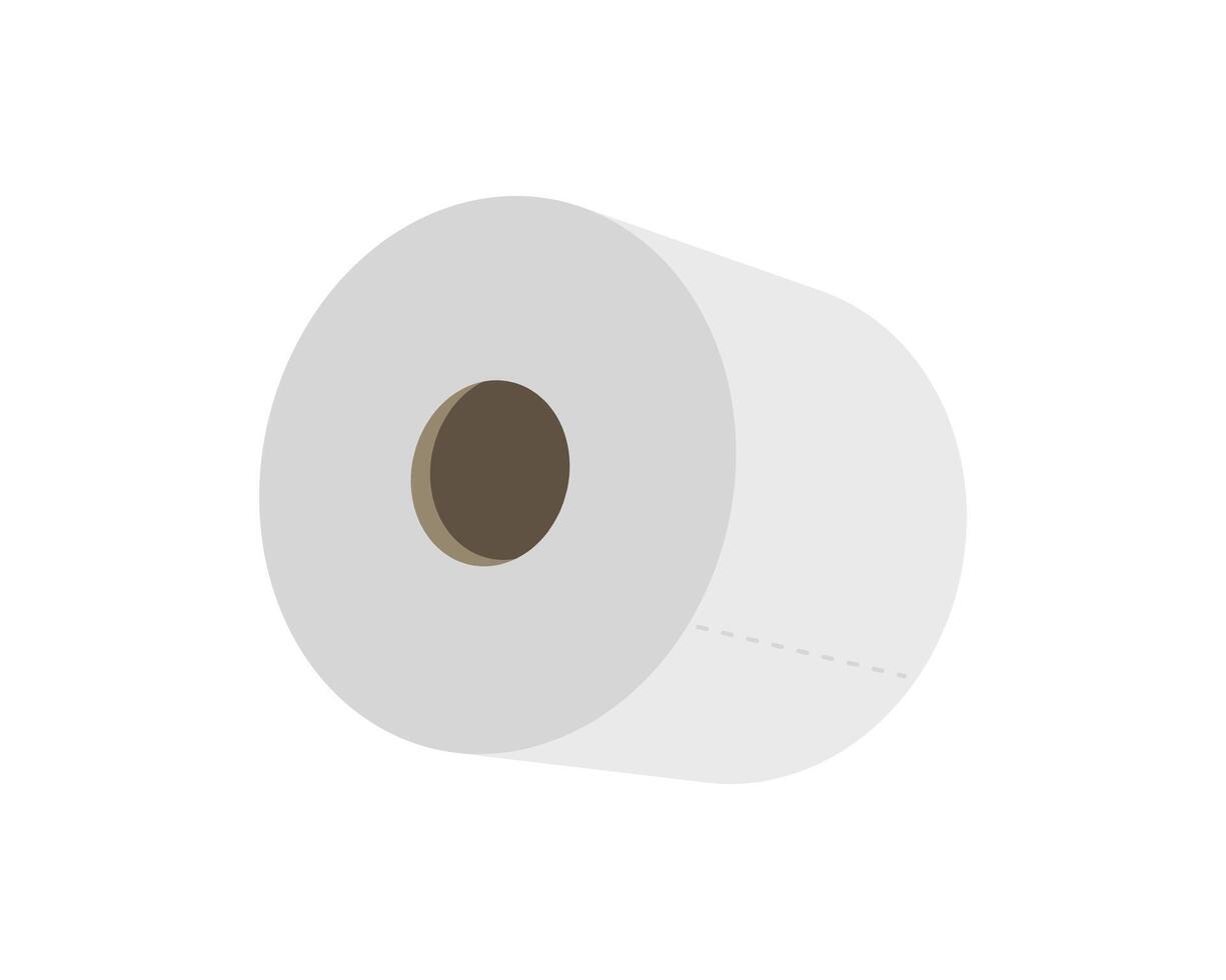 A minimalist illustration of a toilet paper roll, perfect for hygiene, cleaning, or bathroomrelated designs. Its simple style conveys cleanliness and practicality. vector