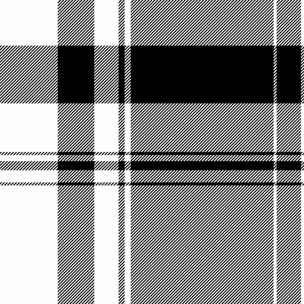 Stylish monochrome plaid pattern. Perfect for textile design, website backgrounds, or fashion projects. The bold black and white checks create a versatile and modern aesthetic. vector