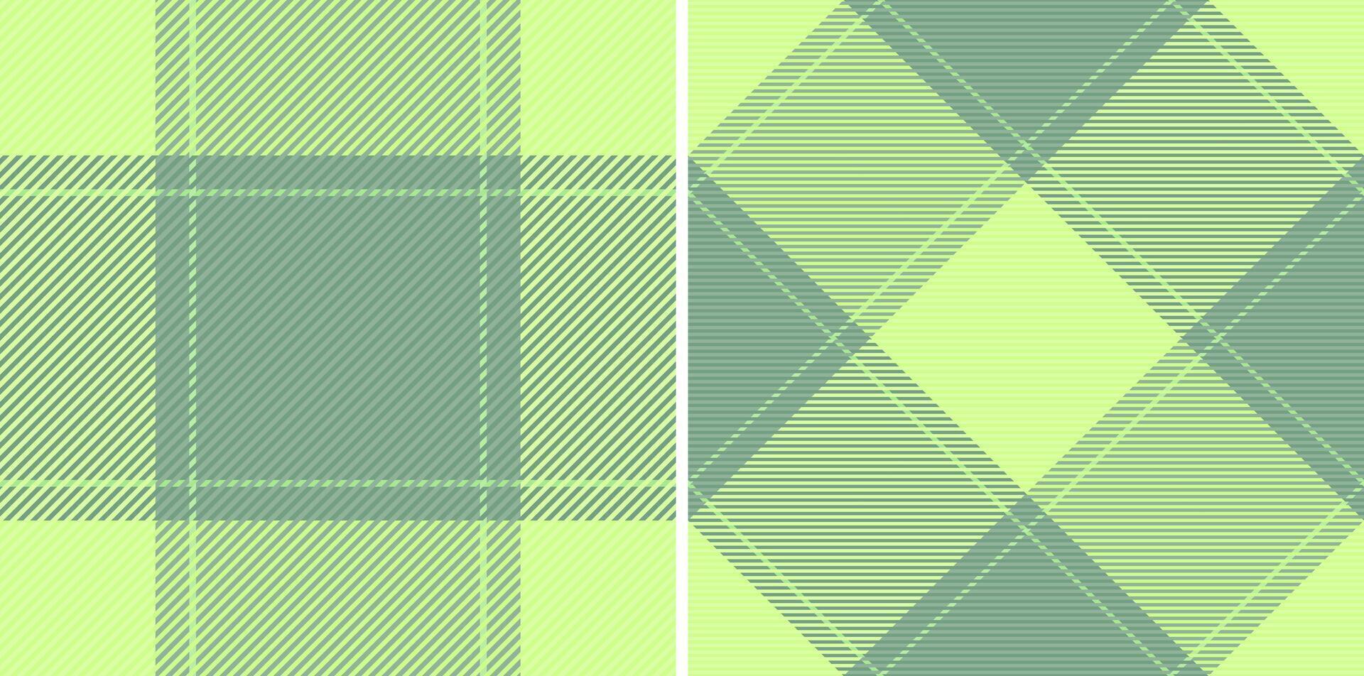 Two stylish pastel green and gray plaid patterns, perfect for textile design, fashion, or website backgrounds. A versatile image offering both classic and modern aesthetics. vector
