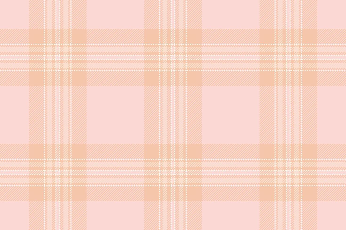 Soft peach and pink plaid pattern. Elegant, subtle texture ideal for backgrounds, textiles, fashion, or website design. Evokes feelings of warmth, comfort, and gentle style. vector