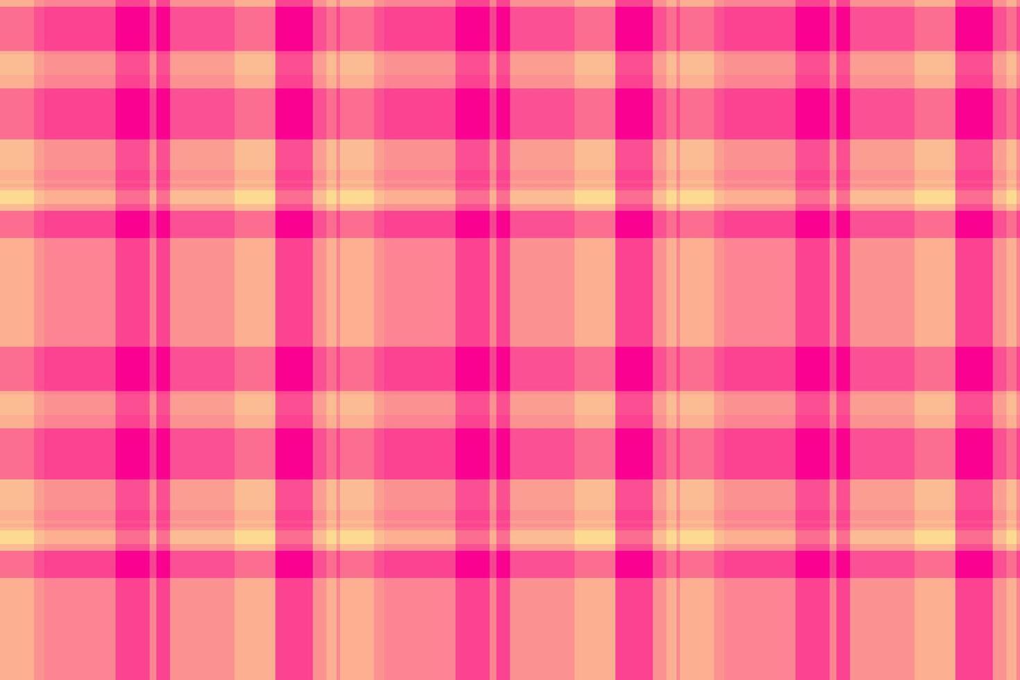 Vibrant pink and peach plaid pattern. Perfect for textile design, website backgrounds, or fashion projects. This seamless texture offers a cheerful, modern aesthetic with a touch of retro charm. vector