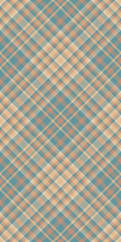 Elegant pastel plaid pattern. Soft teal and peach tones create a calming, versatile design ideal for backgrounds, textiles, or website design. vector