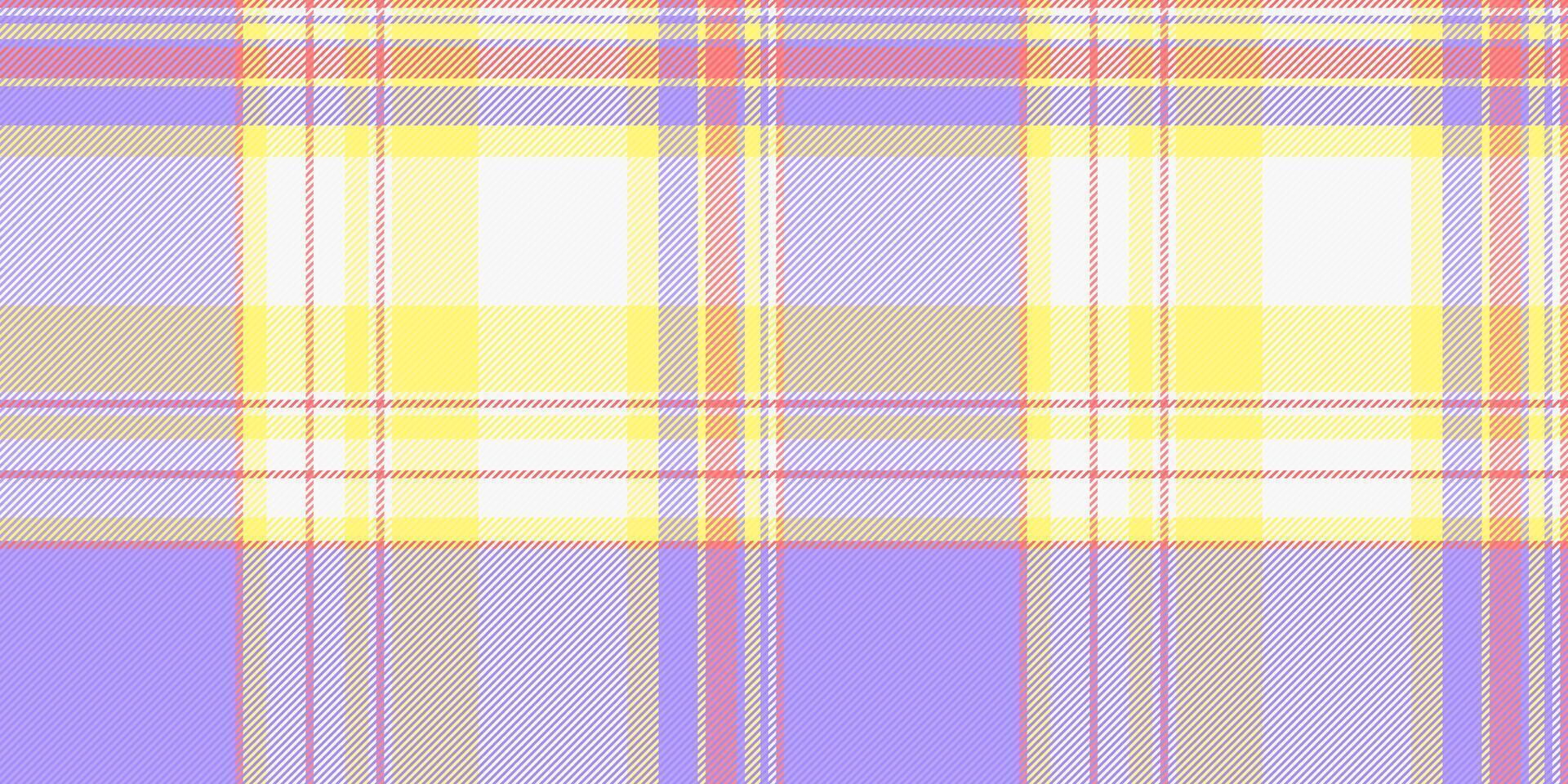 Pastel plaid pattern in soft yellow, lavender, and peach tones. Perfect for textile design, fashion, and springtime projects. vector