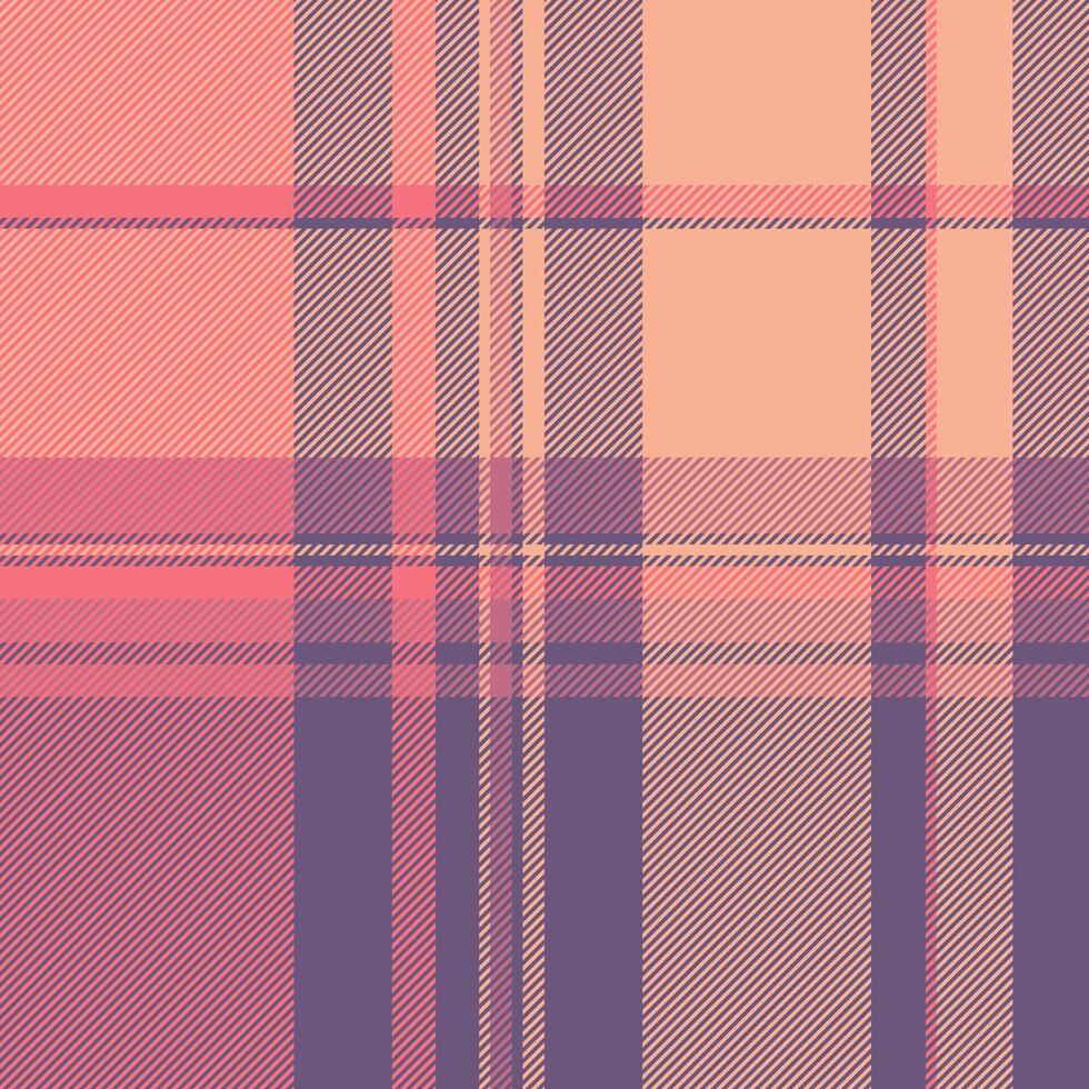 Soft pastel plaid pattern. Subtle peach, rose, and purple hues create a calming, textured background ideal for fashion, home decor, or website design. vector