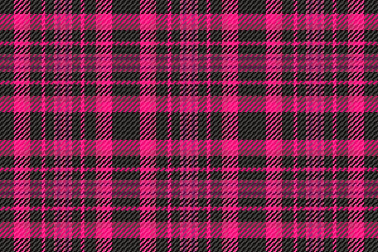 Vibrant pink and black plaid pattern. Perfect for textile design, fashion, website backgrounds, or any project needing a bold, energetic texture. vector