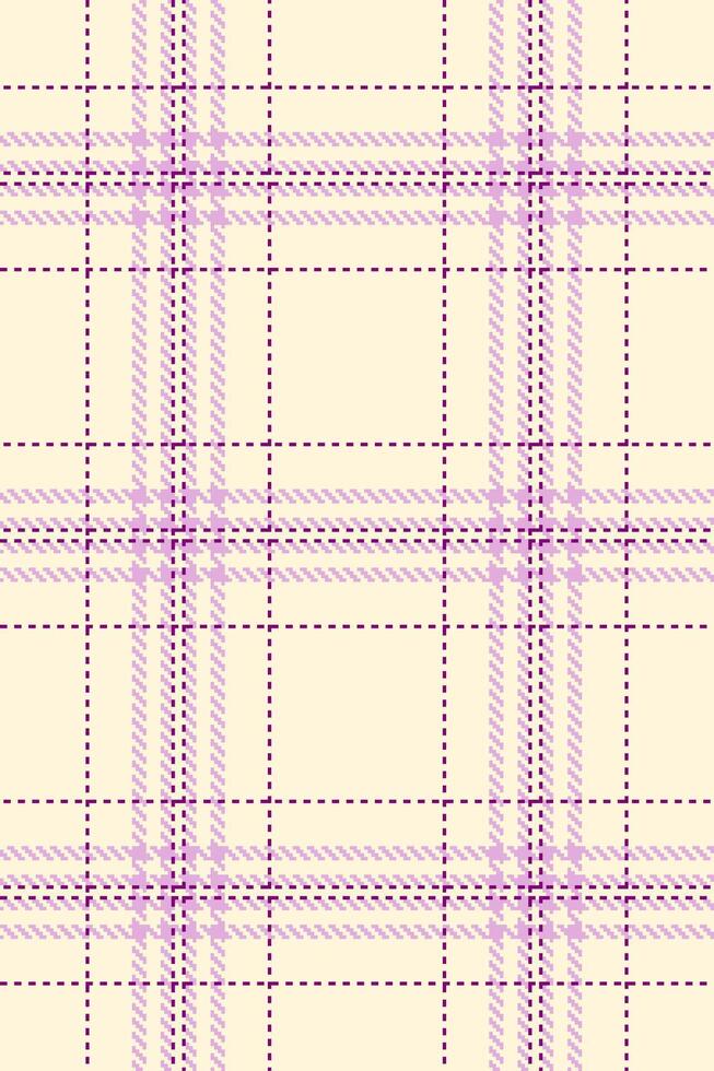 Repeat pattern background, crossed texture check tartan. Nice seamless plaid fabric textile in cornsilk and light colors. vector