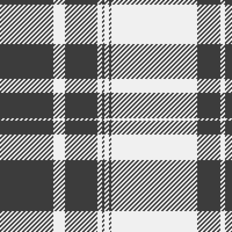 Classic black and white plaid pattern. Subtle textured weave creates visual depth. Ideal for textile design, fashion, home decor, and website backgrounds. vector