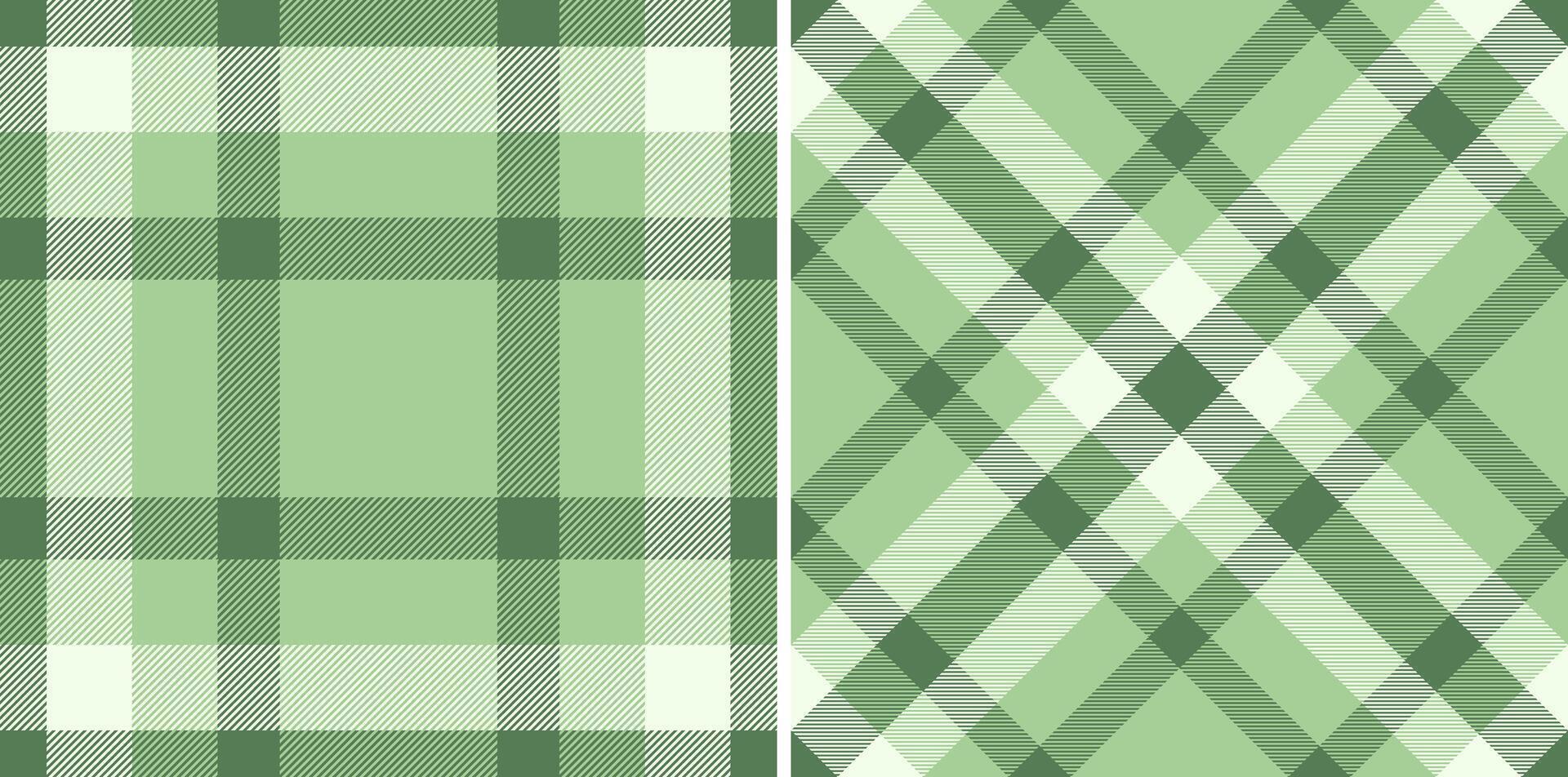 Two refreshing pastel green plaid patterns. Perfect for textile design, fabric prints, website backgrounds, or springsummer themed projects. vector