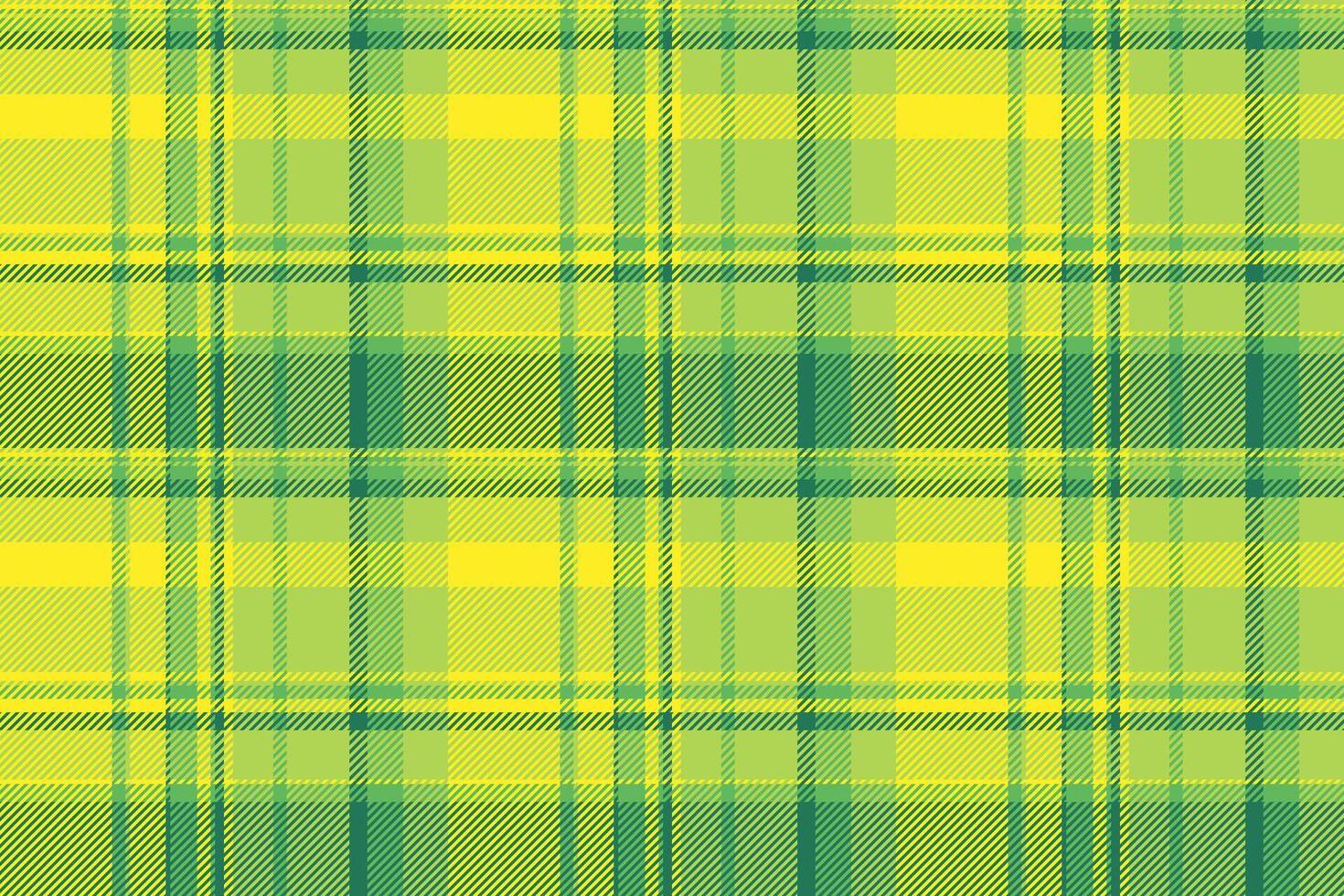 Cheerful plaid pattern with bright yellow and green tones. Classic textile design perfect for backgrounds, fabric mockups, and festive projects. Versatile and vibrant. vector
