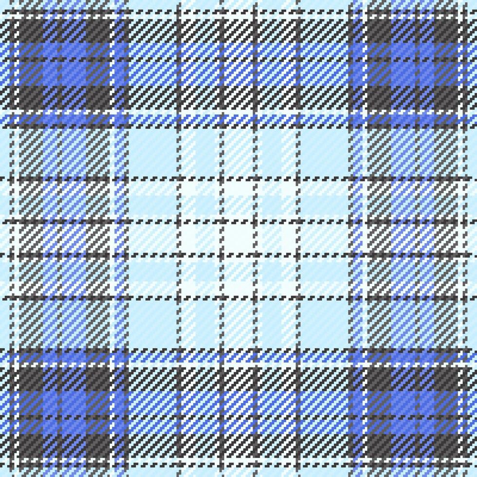 Cool blue and white plaid pattern. Seamless textile texture with a subtle, elegant design. Ideal for fashion, home decor, or website backgrounds. Evokes feelings of serenity and sophistication. vector