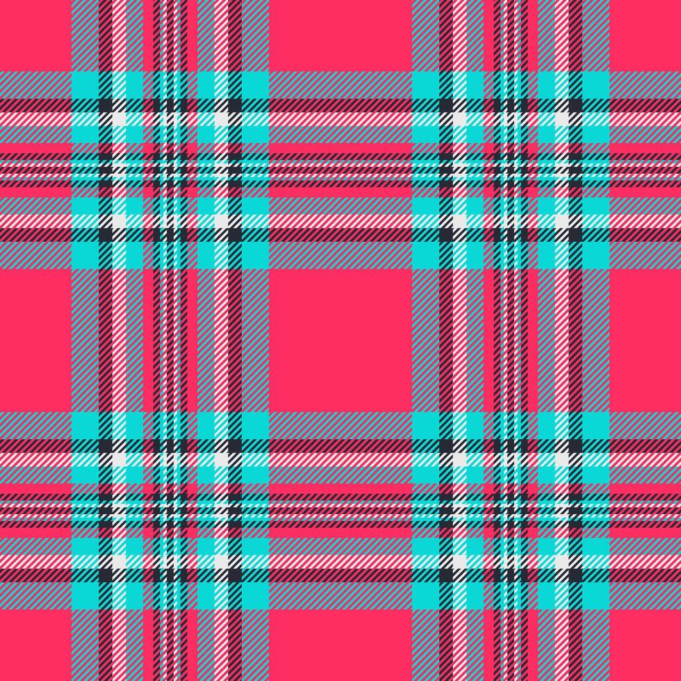 Vibrant seamless plaid pattern. Playful, modern fabric design with vivid hues. Ideal for backgrounds, textiles, or creative projects seeking a bold touch. vector