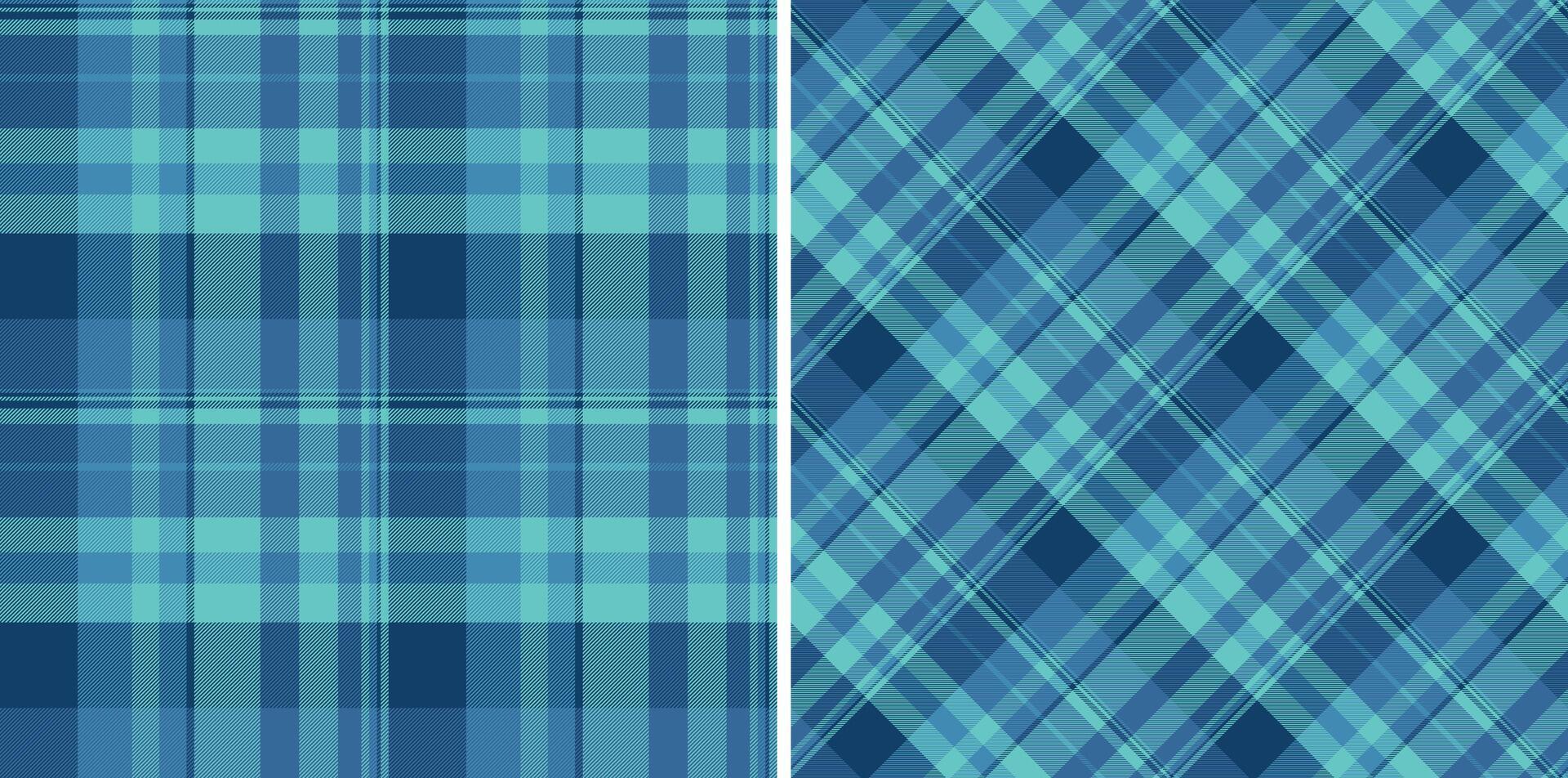 Classic plaid patterns in cool blues Seamless fabric textures offer versatility for design, backgrounds, or textiles. Stylish adaptable. vector
