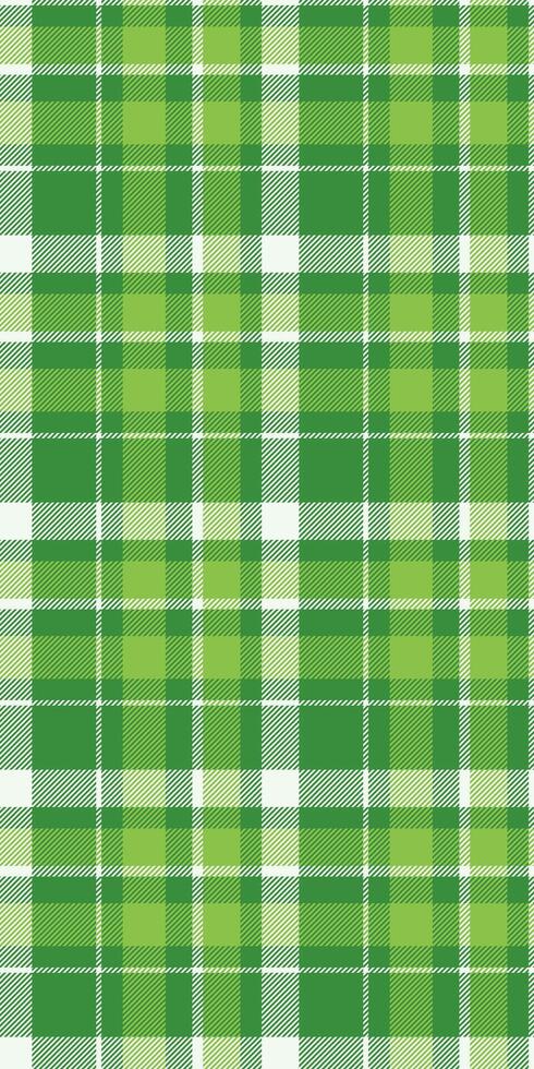 Age check tartan texture, site fabric plaid seamless. Cross textile background pattern in green and white colors. vector