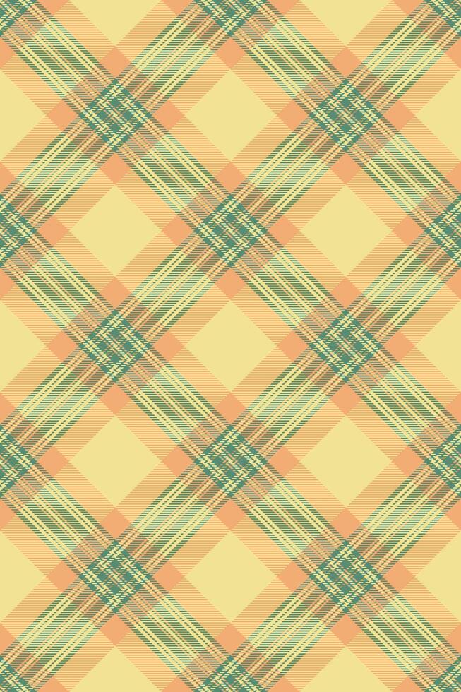 Elegant pastel plaid pattern in peach and sage green. Perfect for textile design, website backgrounds, or packaging. vector