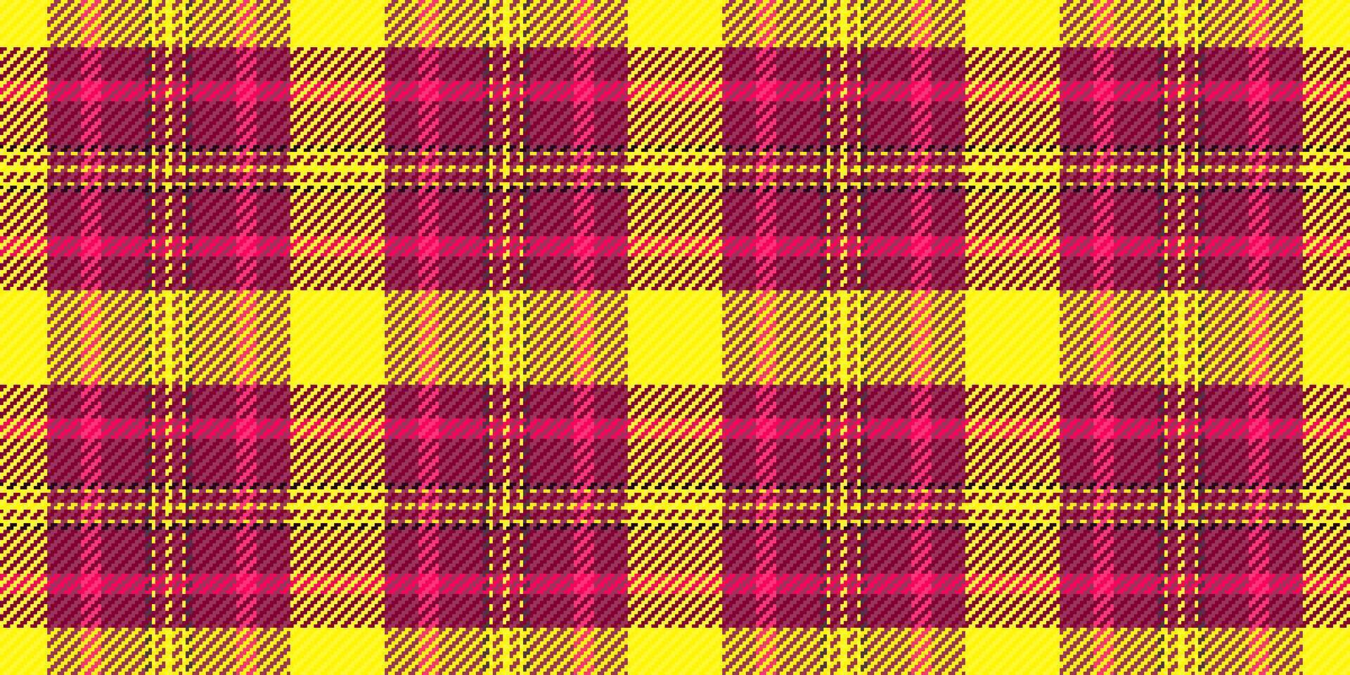 Vibrant yellow and fuchsia plaid pattern. Perfect for textile design, fashion, website backgrounds, or any project needing bold geometric texture. vector