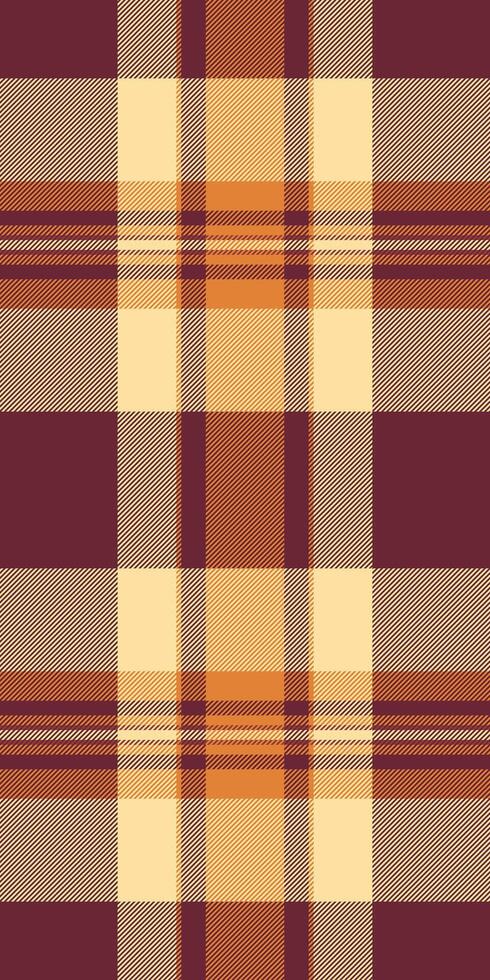 Preppy seamless texture plaid, styled fabric pattern. Site textile tartan background check in red and amber colors. vector