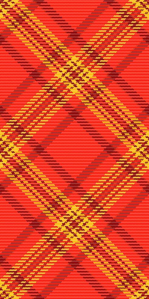 Vibrant red and gold plaid pattern. Perfect for textile designs, fall fashion, autumnal backgrounds, or wrapping paper. This bold, energetic texture evokes warmth and tradition. vector