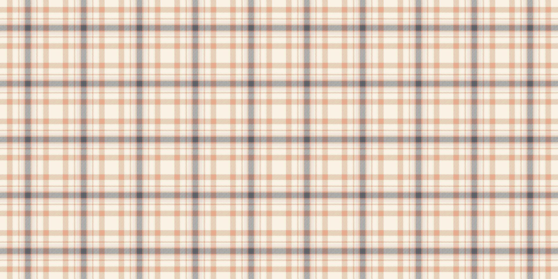 Subtle peach and grey plaid pattern. Perfect for backgrounds, textiles, or website design. Elegant, minimalist, and versatile, this seamless texture offers a touch of rustic charm. vector
