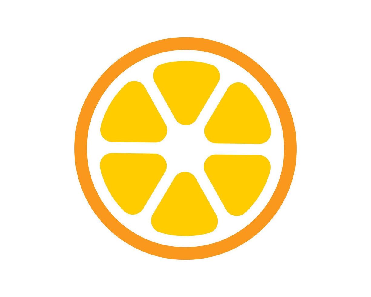 Vibrant orange slice icon, symbol of freshness and health. Perfect for nutrition, food, or summer themes. Simple, graphic style suitable for branding and design. vector