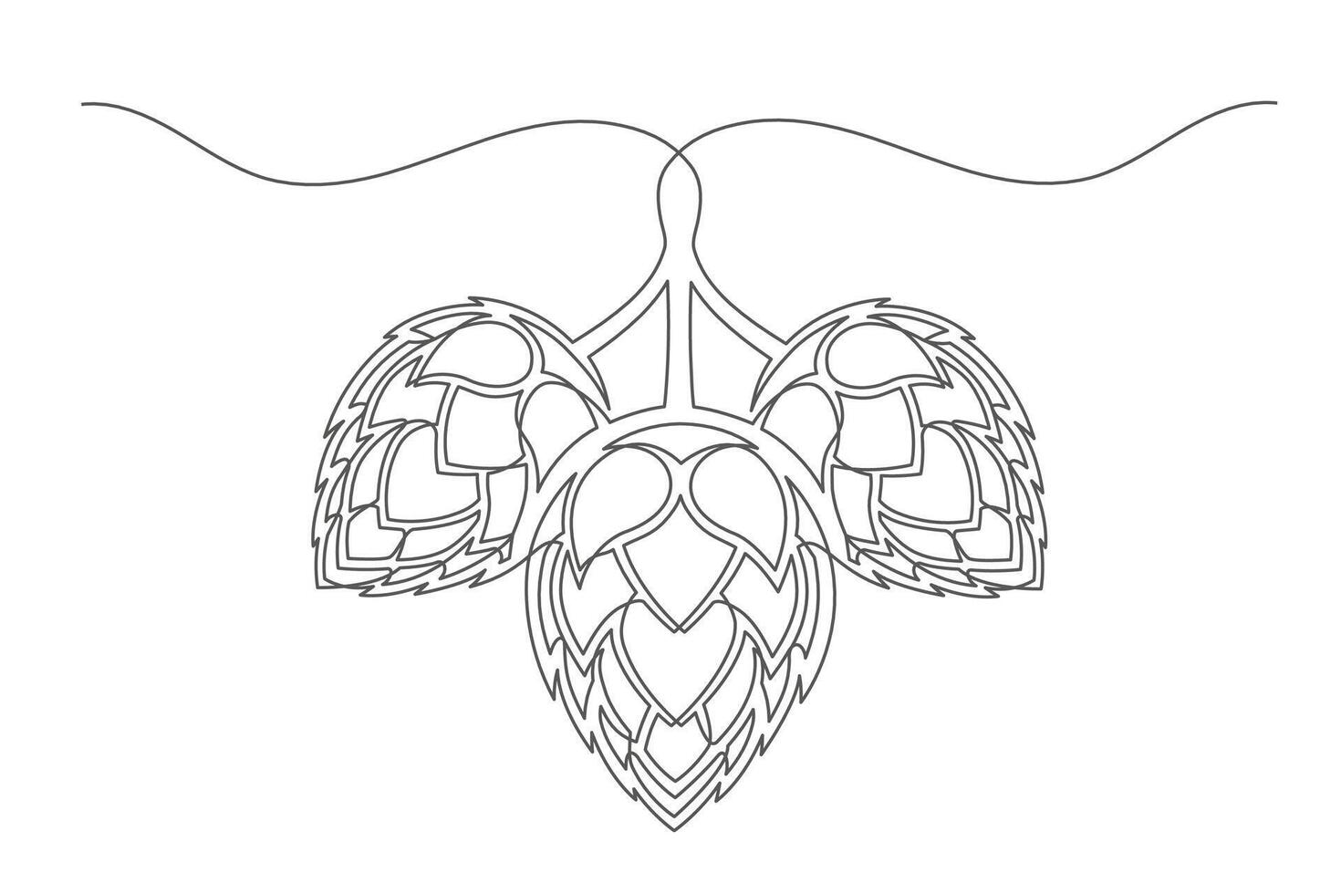 Continuous one line hop vector