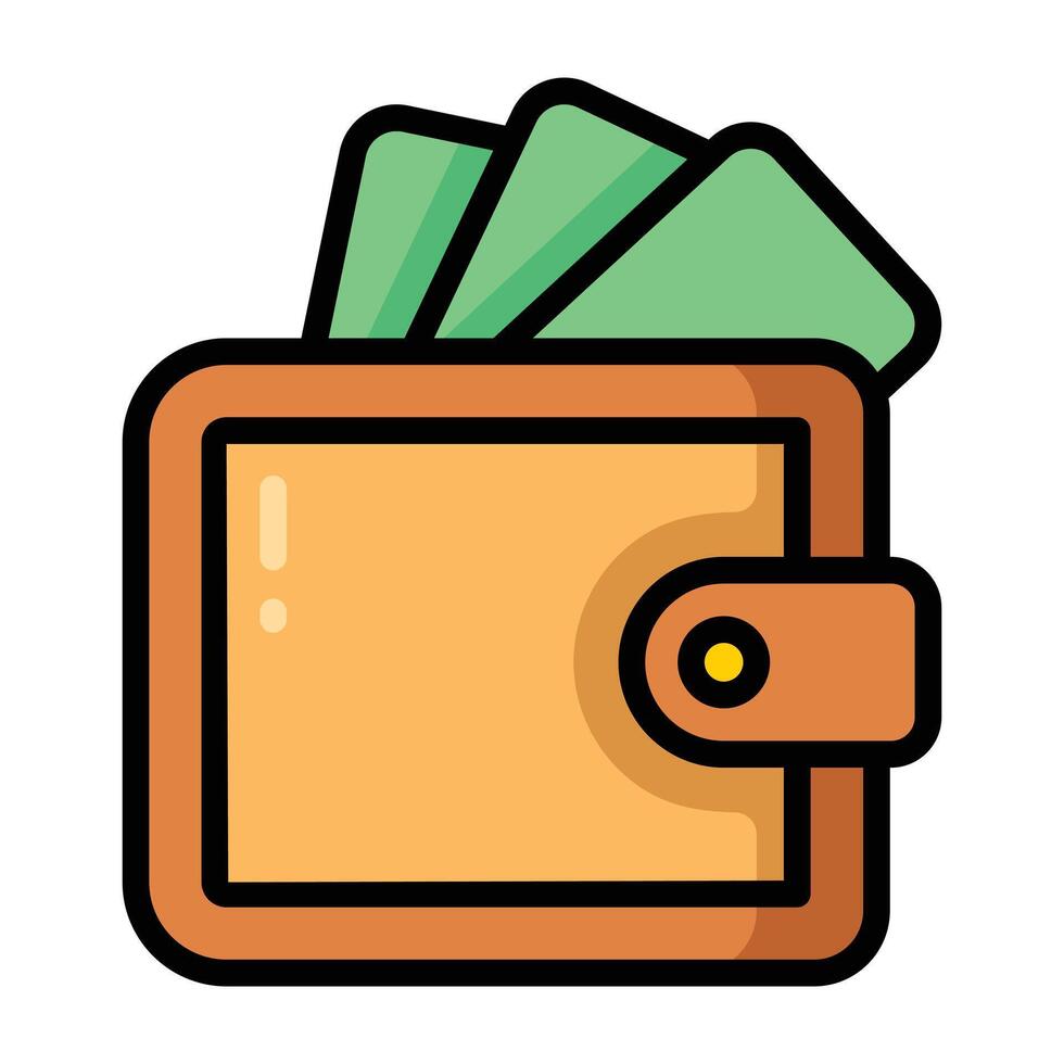 wallet with cash illustration vector