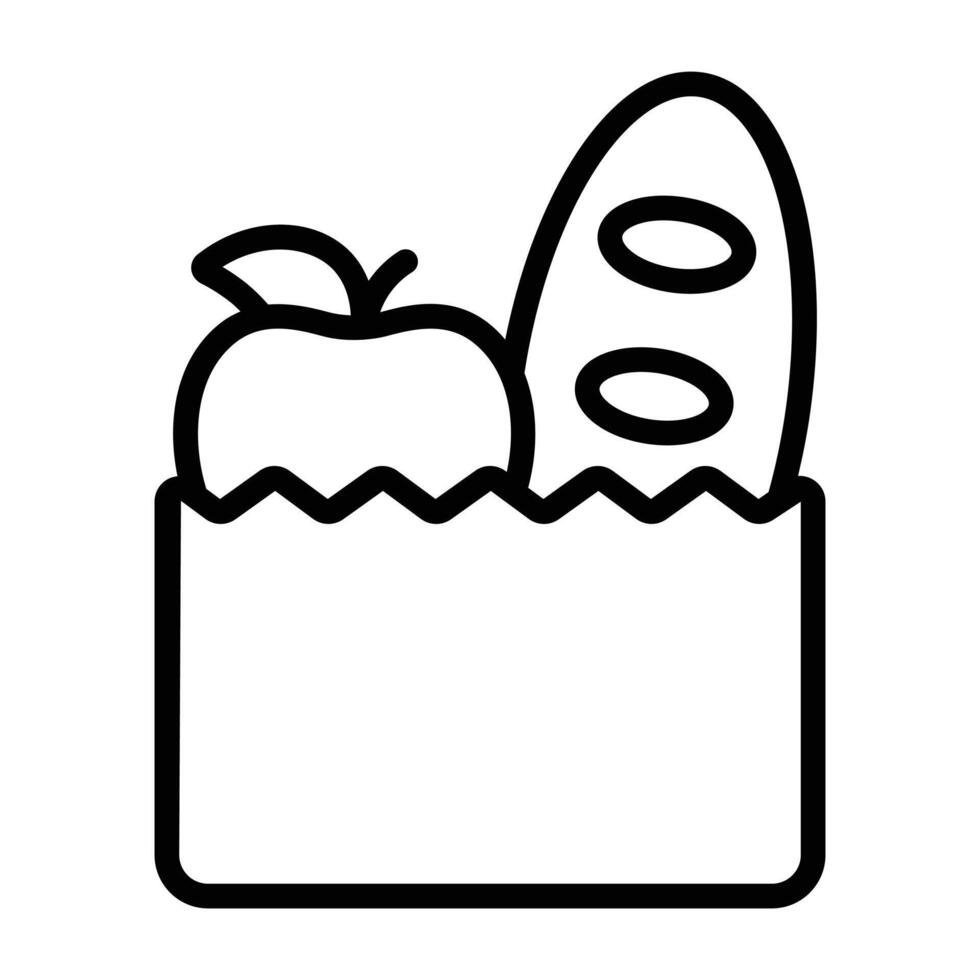 Simple Paper Bag outline icon. The icon can be used for websites, print templates, presentation templates, illustrations, etc vector